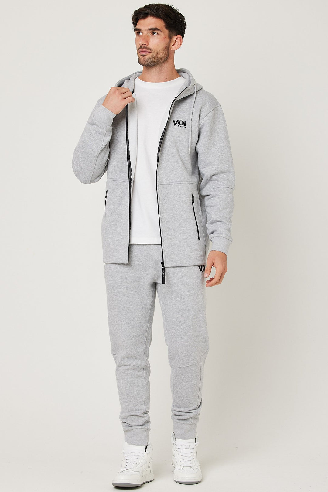 Harley Street Fleece Tracksuit - Grey Marl