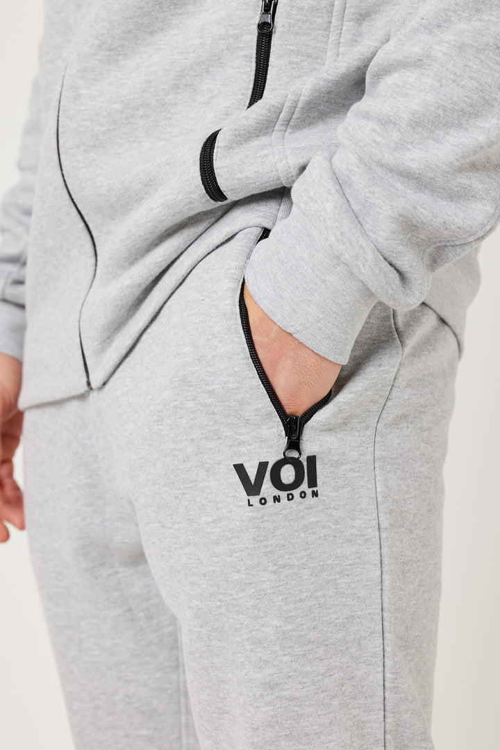 Harley Street Fleece Tracksuit - Grey Marl