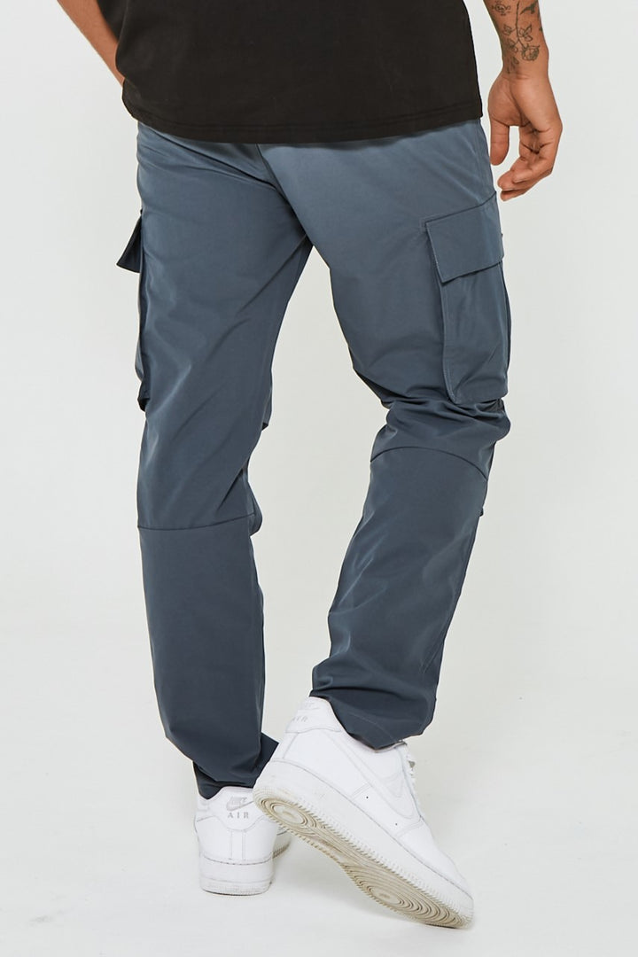 Park Place Tapered Cargo Woven Pants - Grey