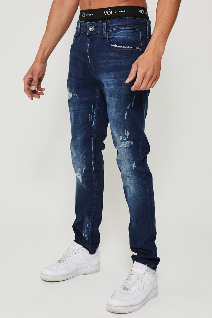 Stanmore Tapered Jeans - Dark Blue
