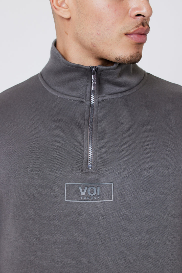 Rodney 1/4 Zip Fleece Cargo Tracksuit - Dark Grey