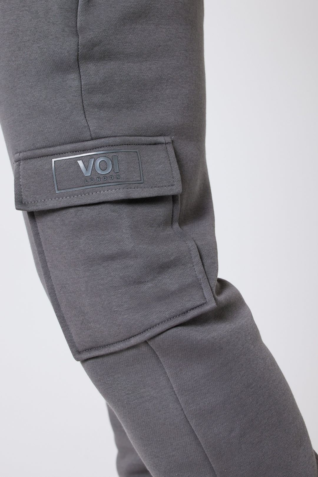 Rodney 1/4 Zip Fleece Cargo Tracksuit - Dark Grey