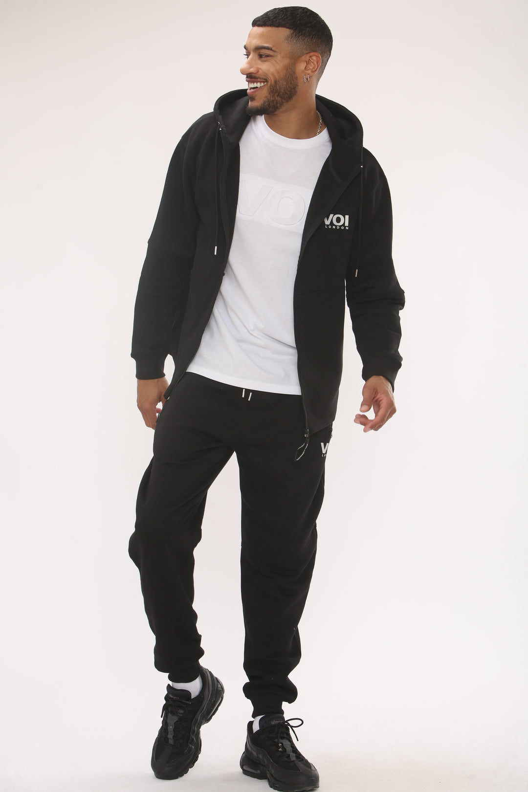 Arlo Zip Through Fleece Tracksuit - Black