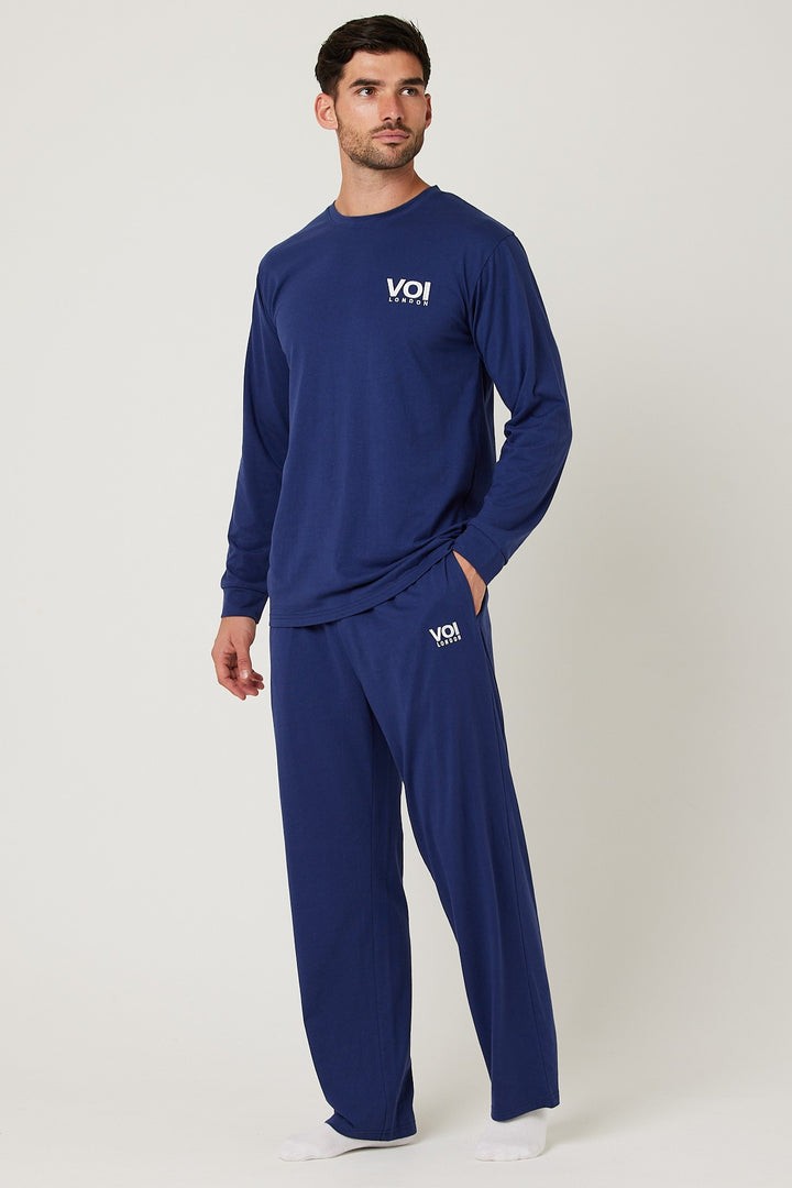 Whitefield Cotton Pyjama Set - Navy