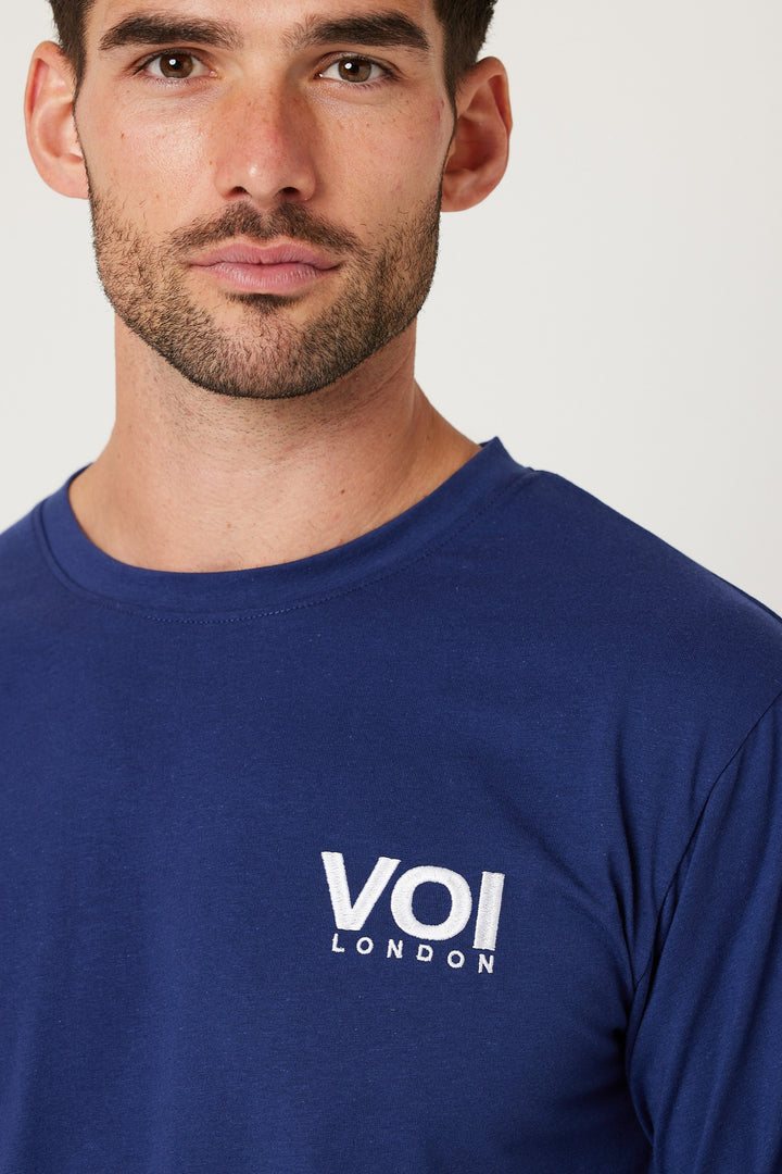 Whitefield Cotton Pyjama Set - Navy