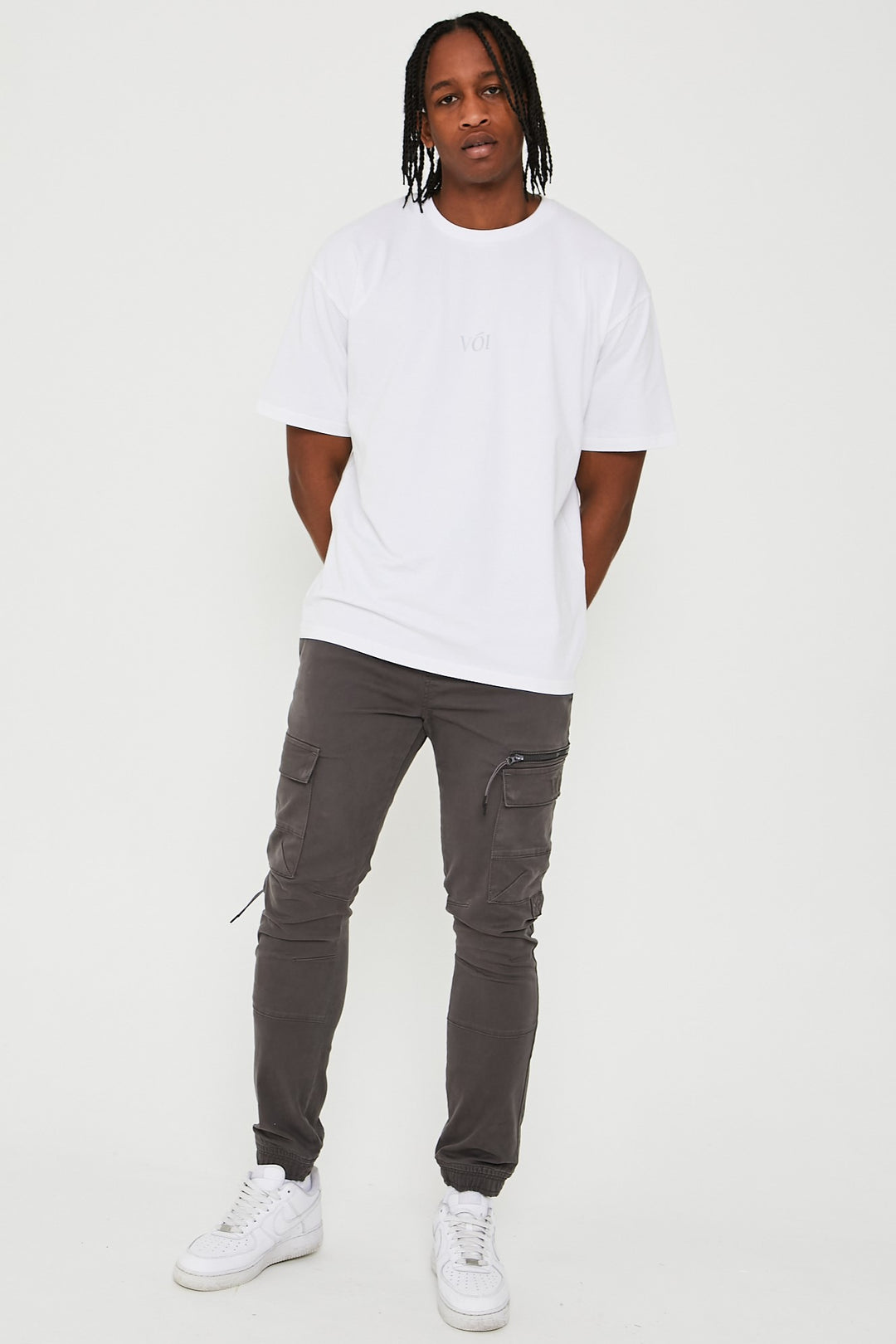 Becklow Tapered Cargo Cotton Jogger - Grey
