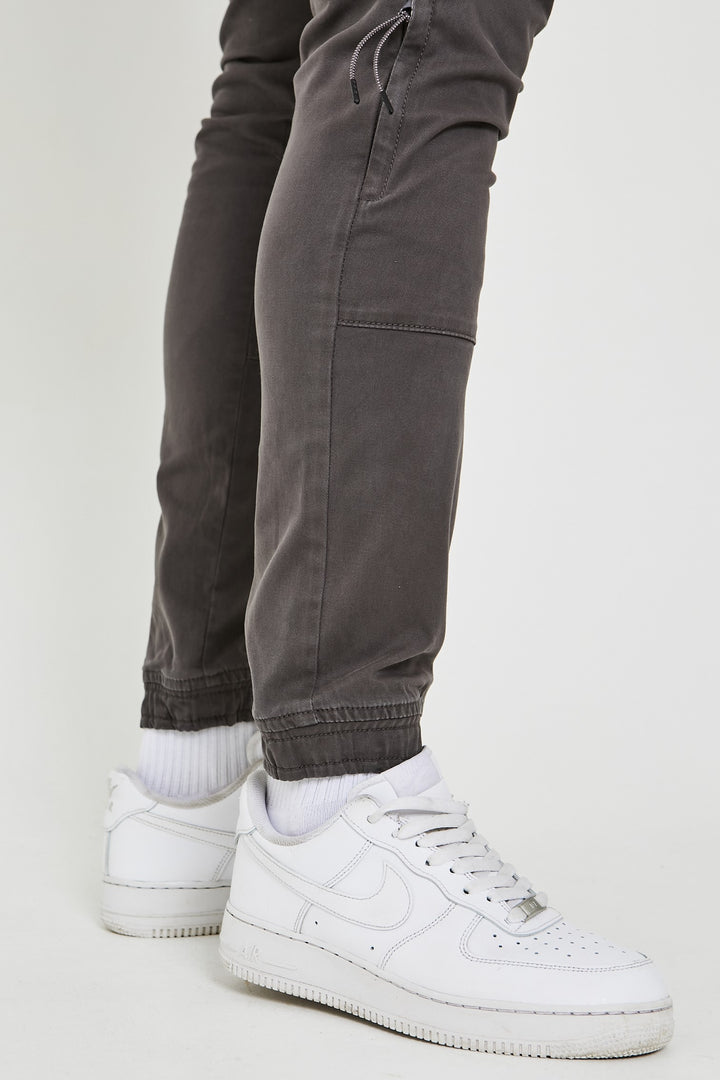 Becklow Tapered Cargo Cotton Jogger - Grey