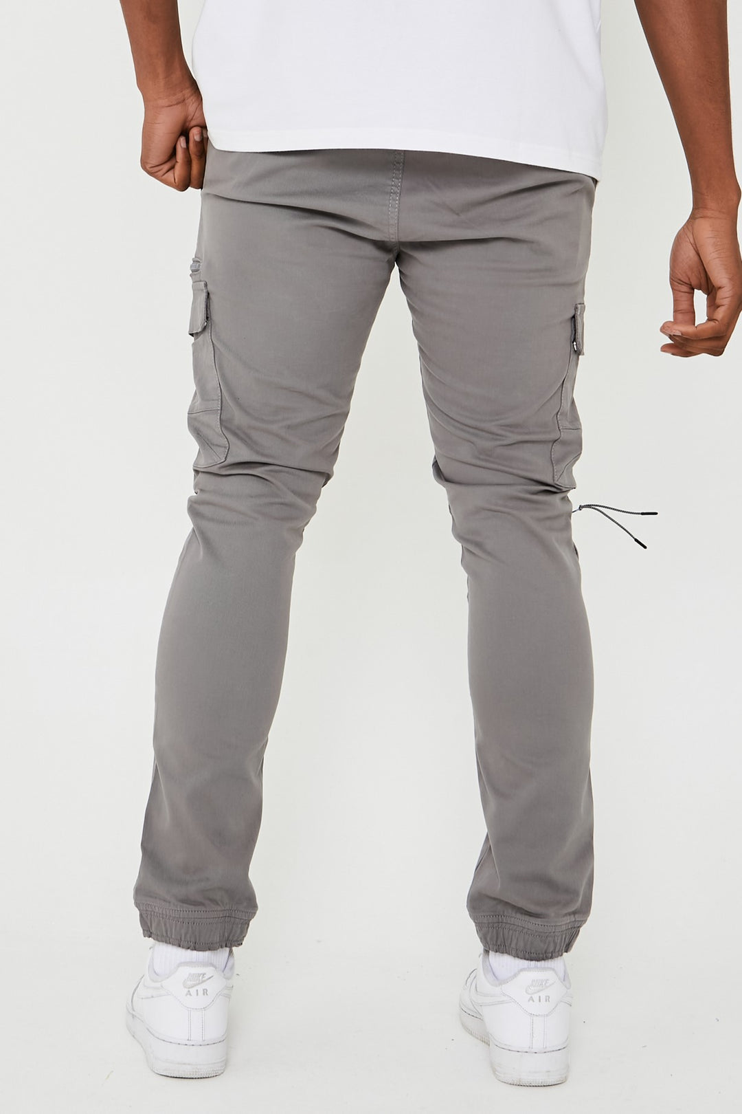 Becklow Tapered Cargo Cotton Joggers - Light Grey