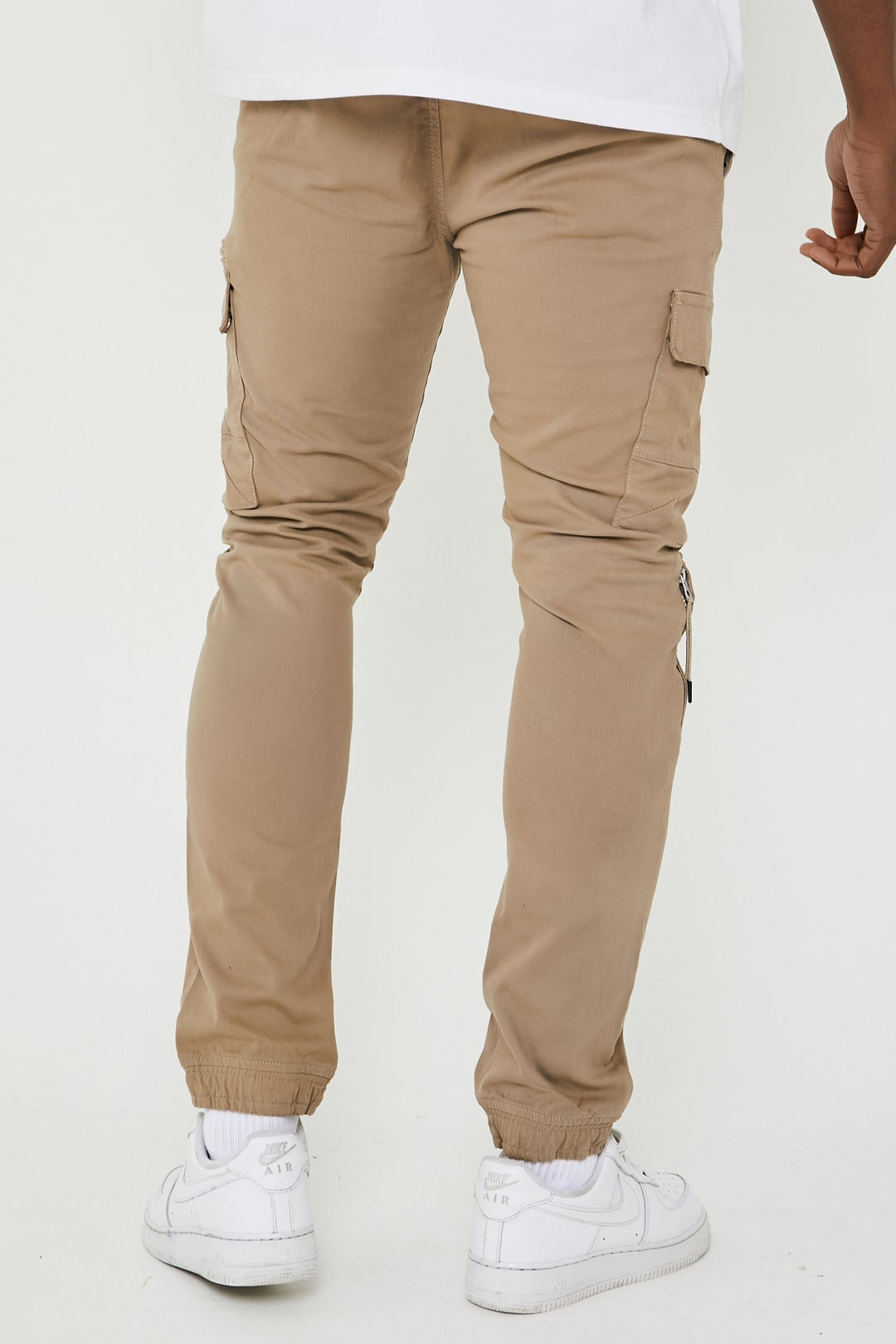 Becklow Tapered Cargo Cotton Joggers - Beige