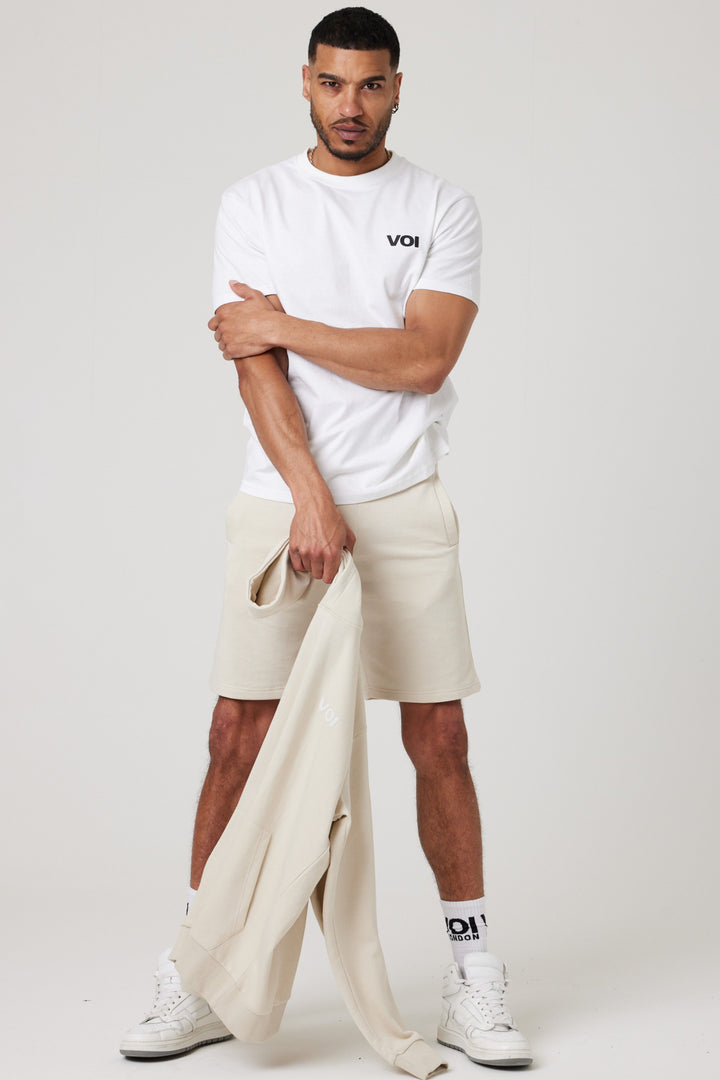 Cottenham Hoodie, T-Shirt & Shorts Set - White/Beige