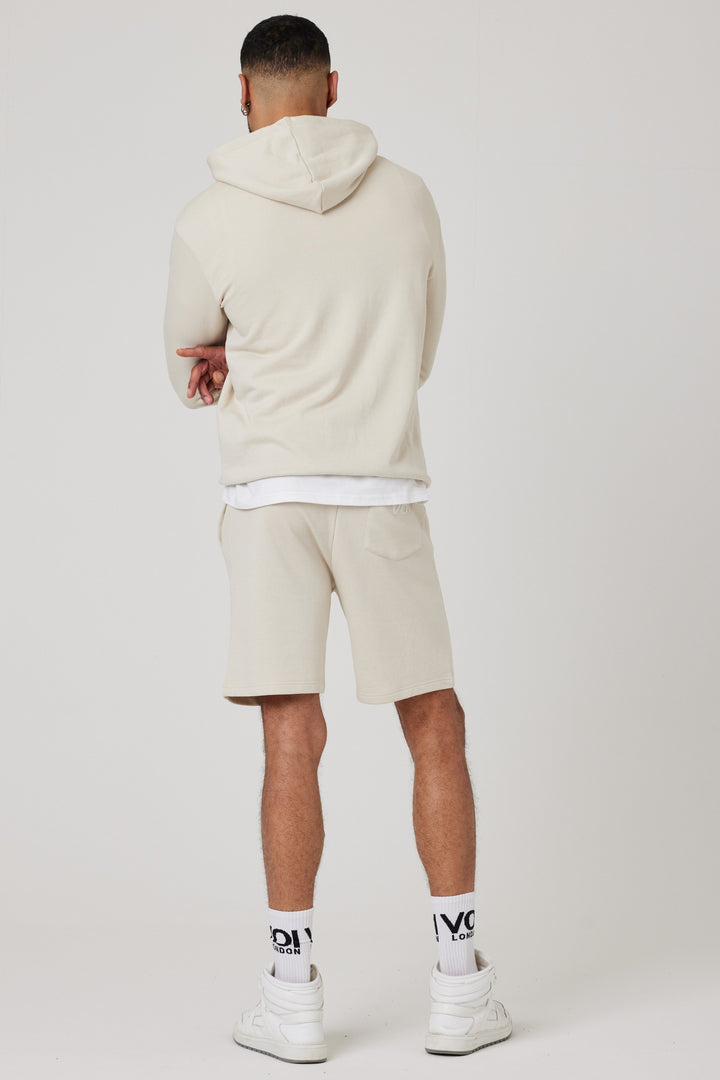 Cottenham Hoodie, T-Shirt & Shorts Set - White/Beige