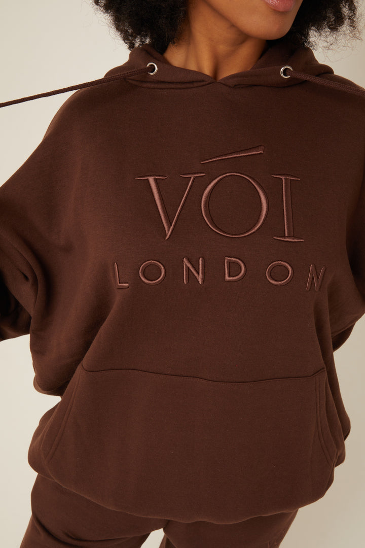 Chelsea Oversized Fleece Tracksuit - Brown