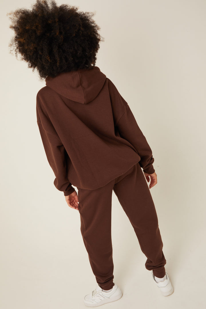 Chelsea Oversized Fleece Tracksuit - Brown