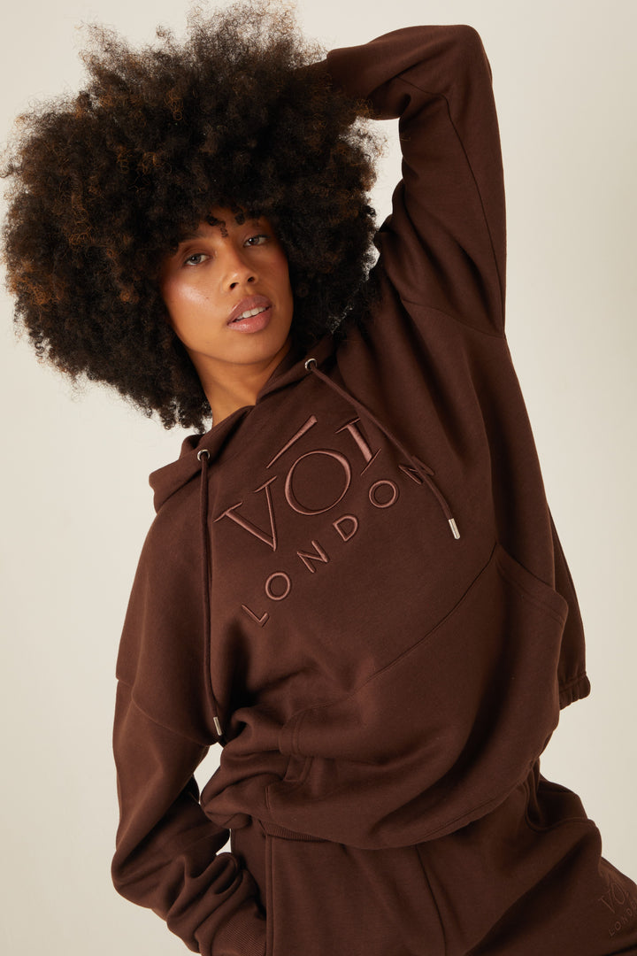 Chelsea Oversized Fleece Tracksuit - Brown