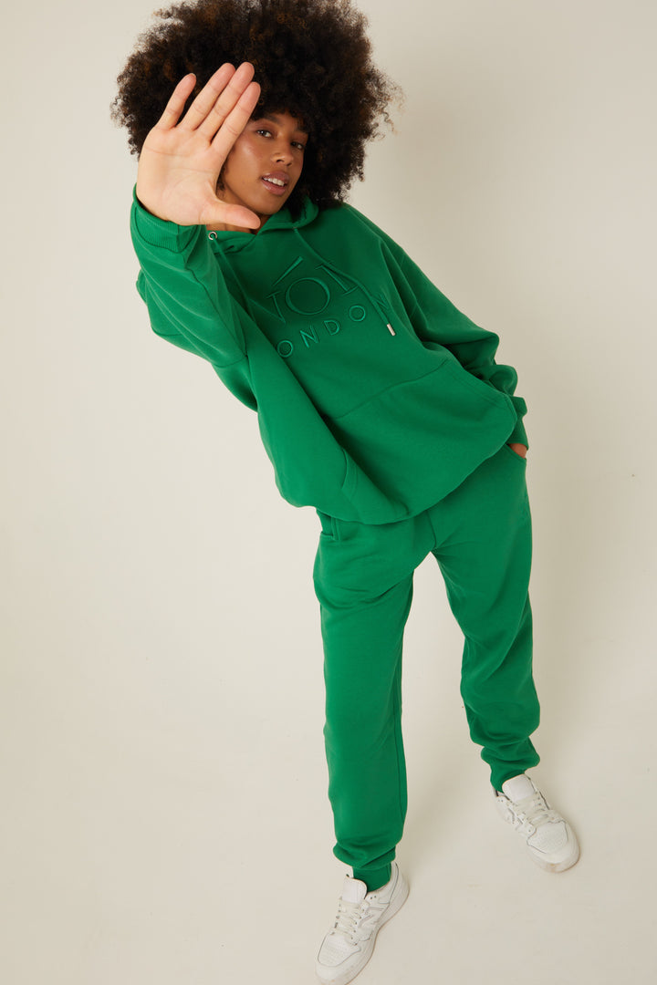Chelsea oversized fleece trainingspak - donkergroen