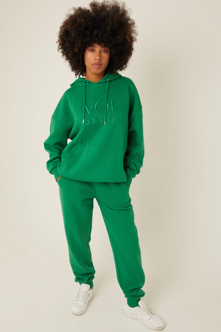 Chelsea oversized fleece trainingspak - donkergroen
