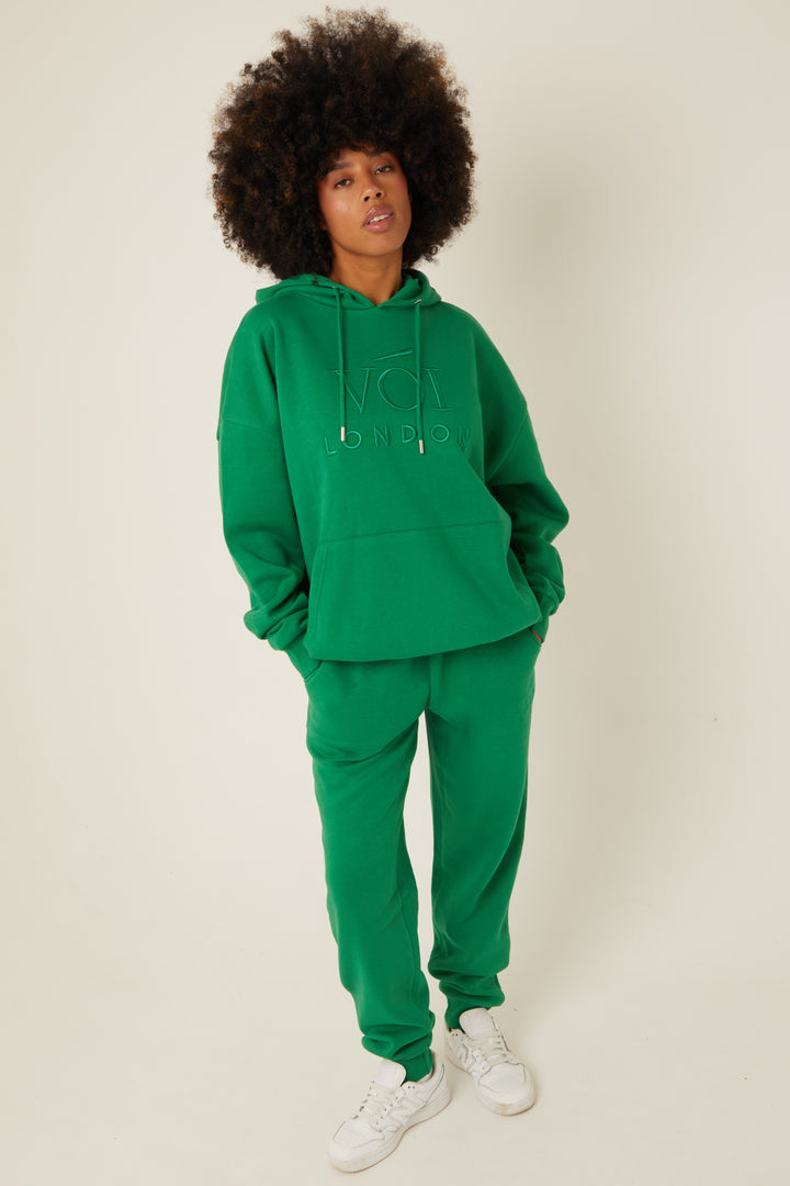 Chelsea oversized fleece trainingspak - donkergroen
