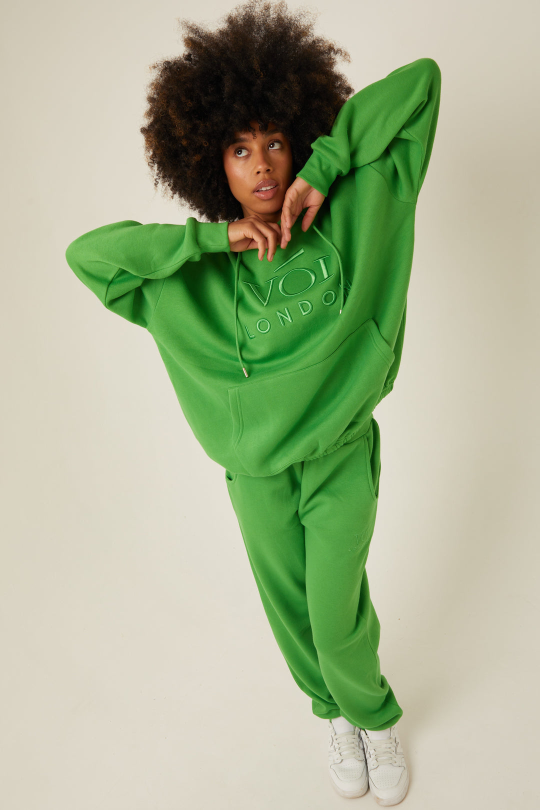 Chelsea Oversized Fleece Tracksuit - Lime Green