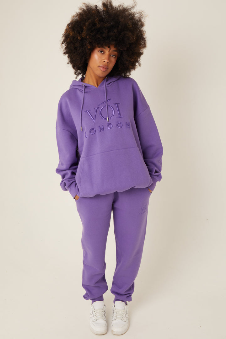Chelsea oversized fleece trainingspak - paars