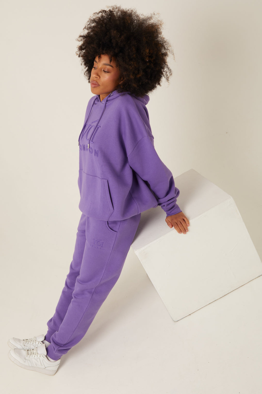 Chelsea oversized fleece trainingspak - paars