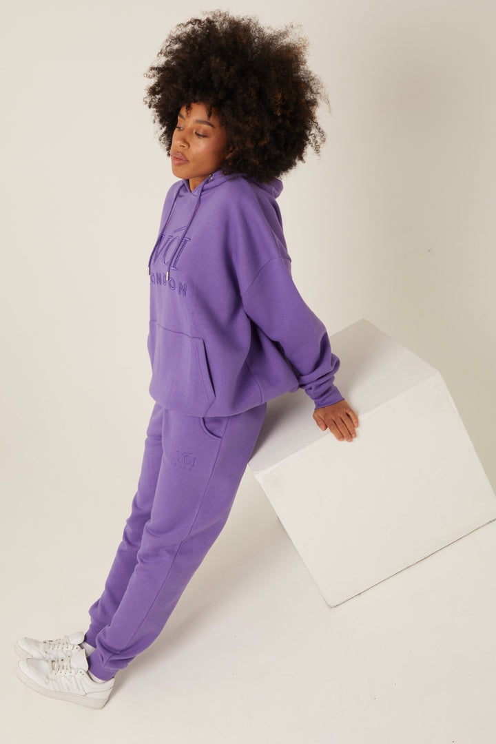 Chelsea oversized fleece trainingspak - paars