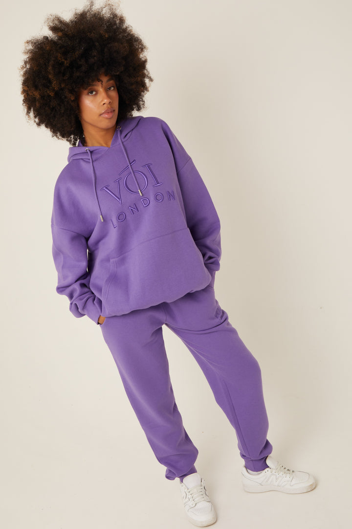Chelsea oversized fleece trainingspak - paars