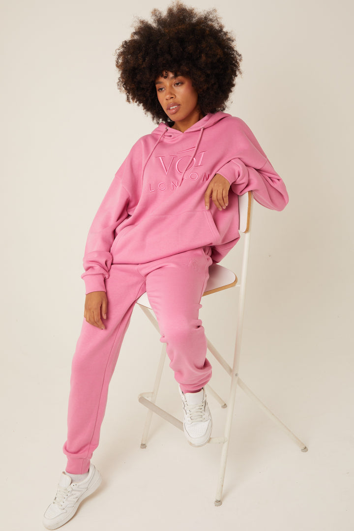 Chelsea Oversized Fleece Tracksuit - Rose