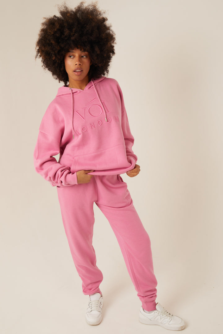 Chelsea Oversized Fleece Tracksuit - Rose