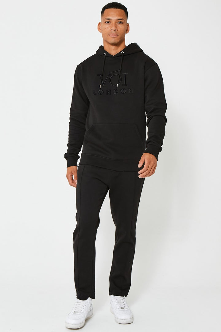 Mens Tracksuit Black Fleece Slim Fit Joggers Hoodie Holloway – Voi London