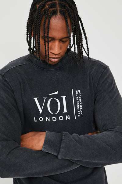 Holton Acid Wash Triple Set Short Tracksuit - Charcoal
