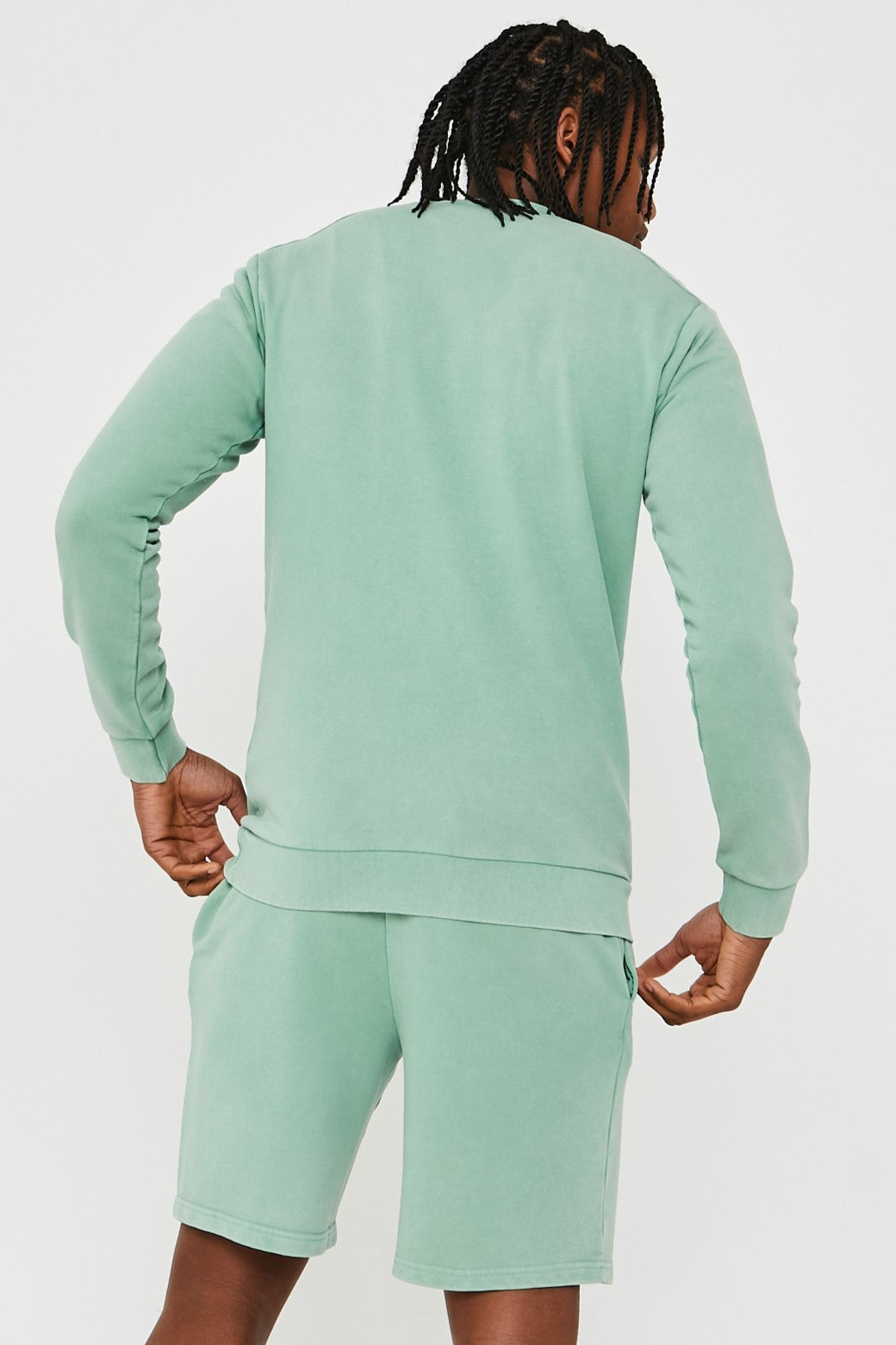 Holton Acid Wash Triple Set Short Tracksuit - Green
