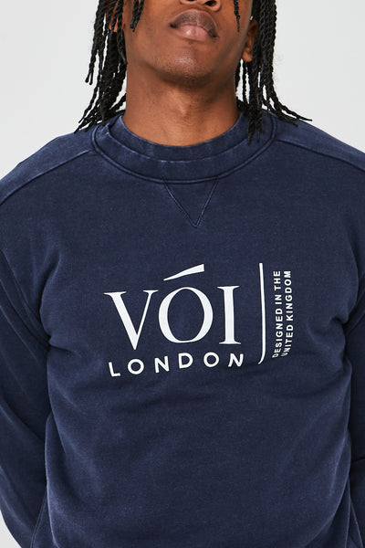 Holton Acid Wash Triple Set Short Tracksuit - Navy