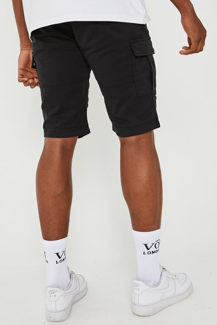 Langford Cargo Cotton Shorts - Black