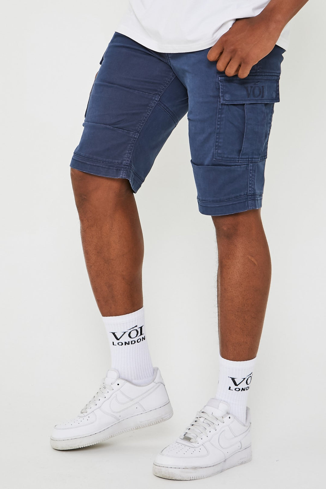 Langford Cargo Cotton Shorts - Blue