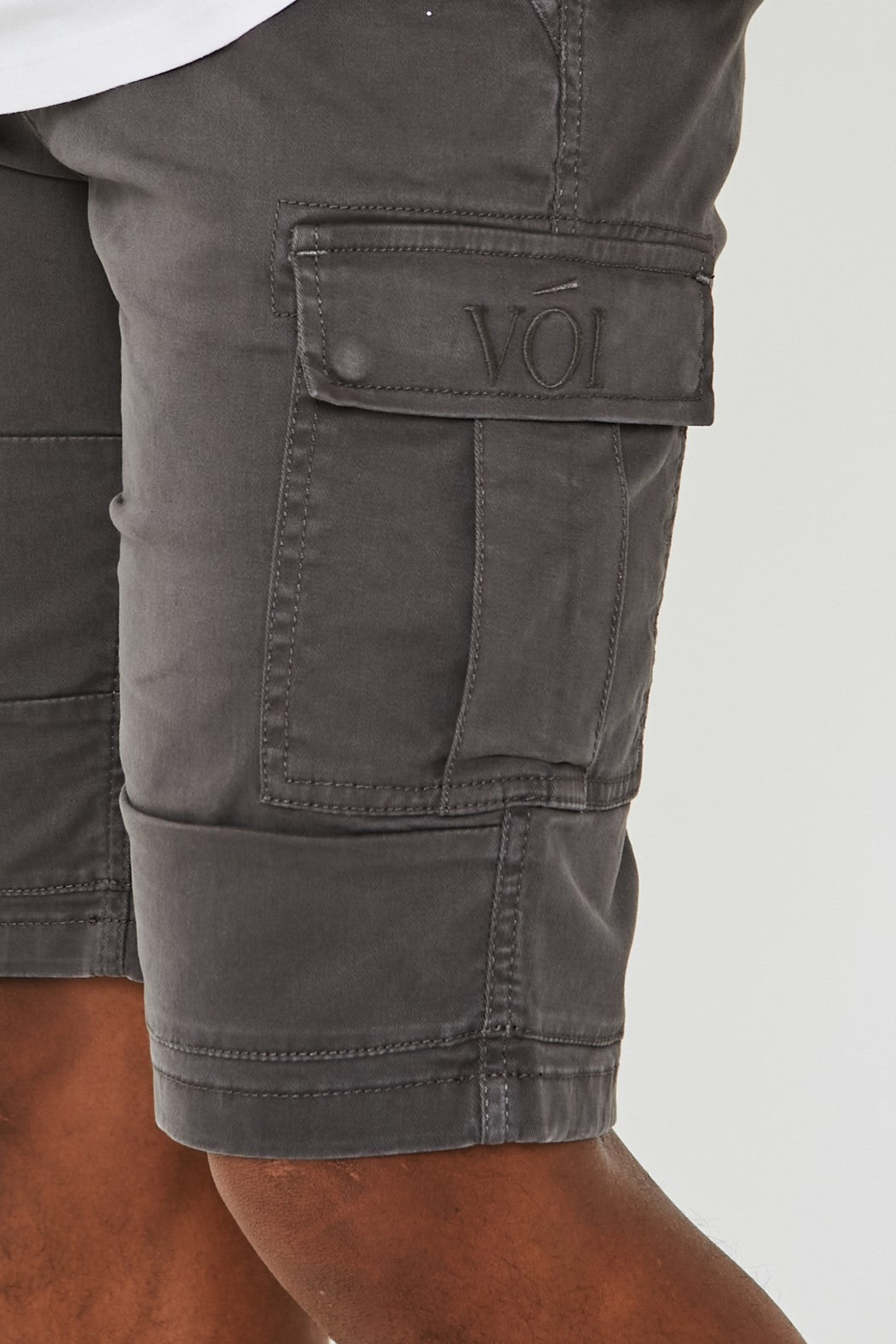 Langford Cargo Cotton Shorts - Grey