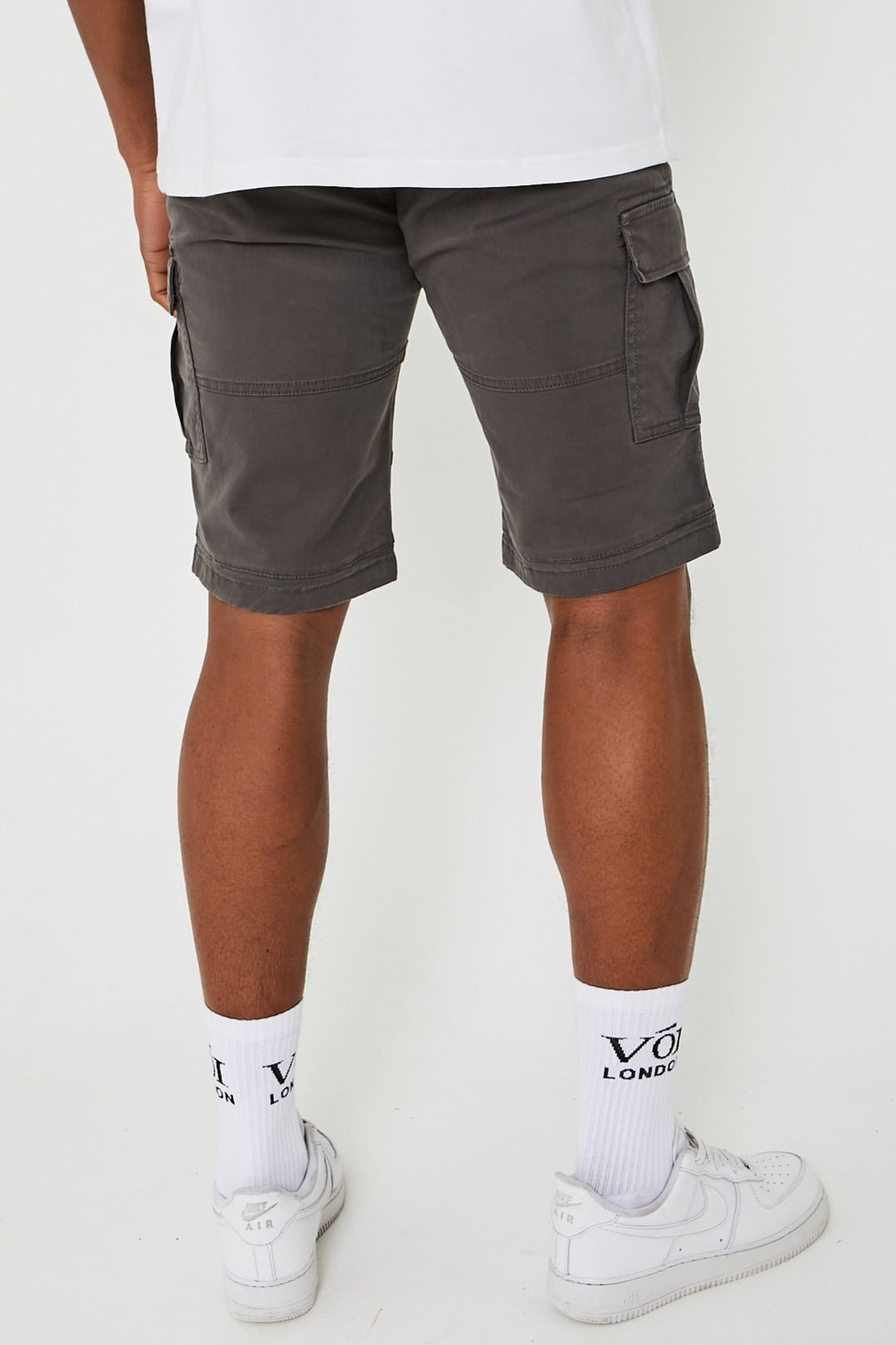 Langford Cargo Cotton Shorts - Grey
