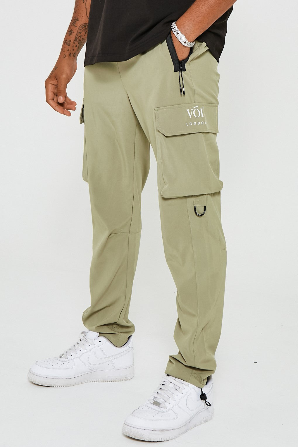 Linton Street Tapered Cargo Woven Pants - Khaki