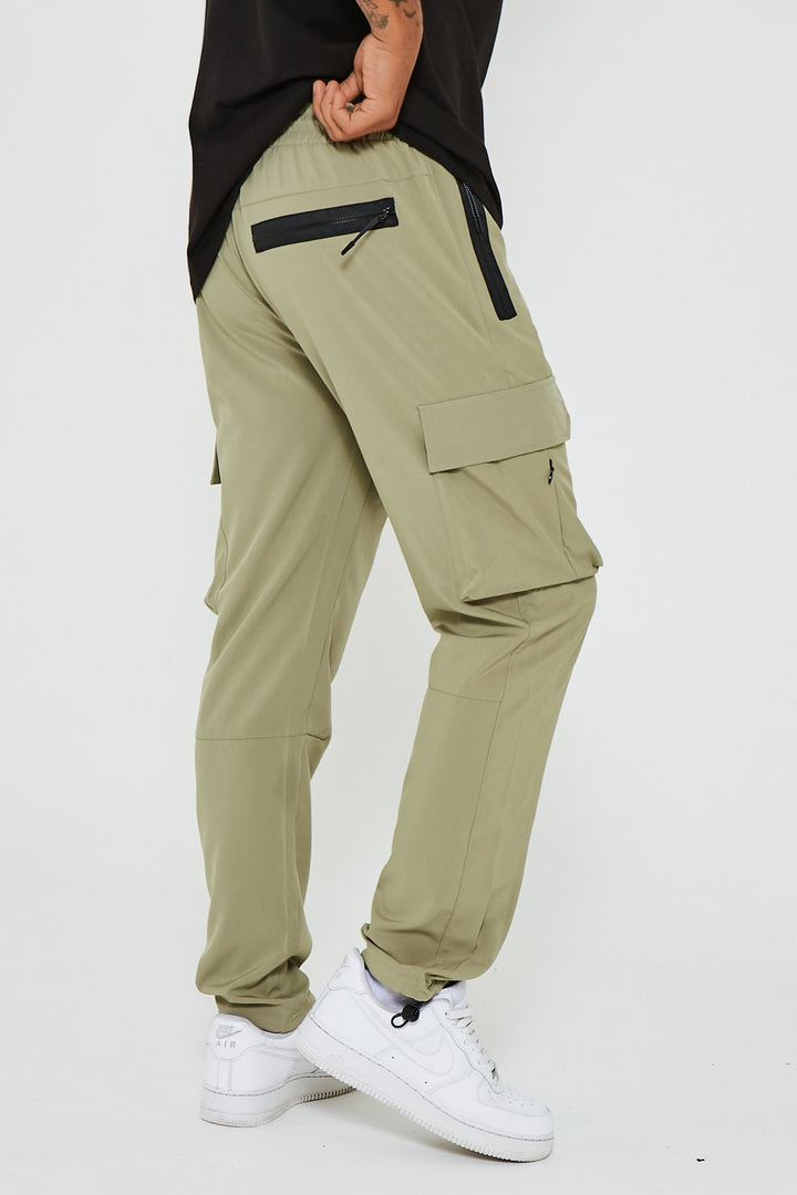 Linton Street Tapered Cargo Woven Pants - Khaki