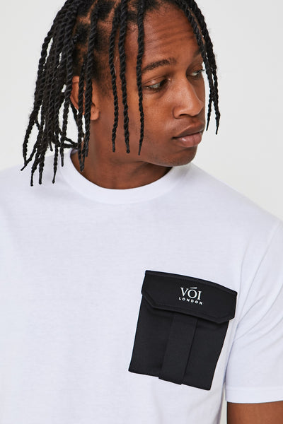 Mell Street T-Shirt & Short Set - White / Black