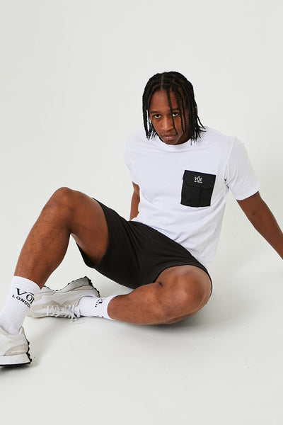Mell Street T-Shirt & Short Set - White / Black