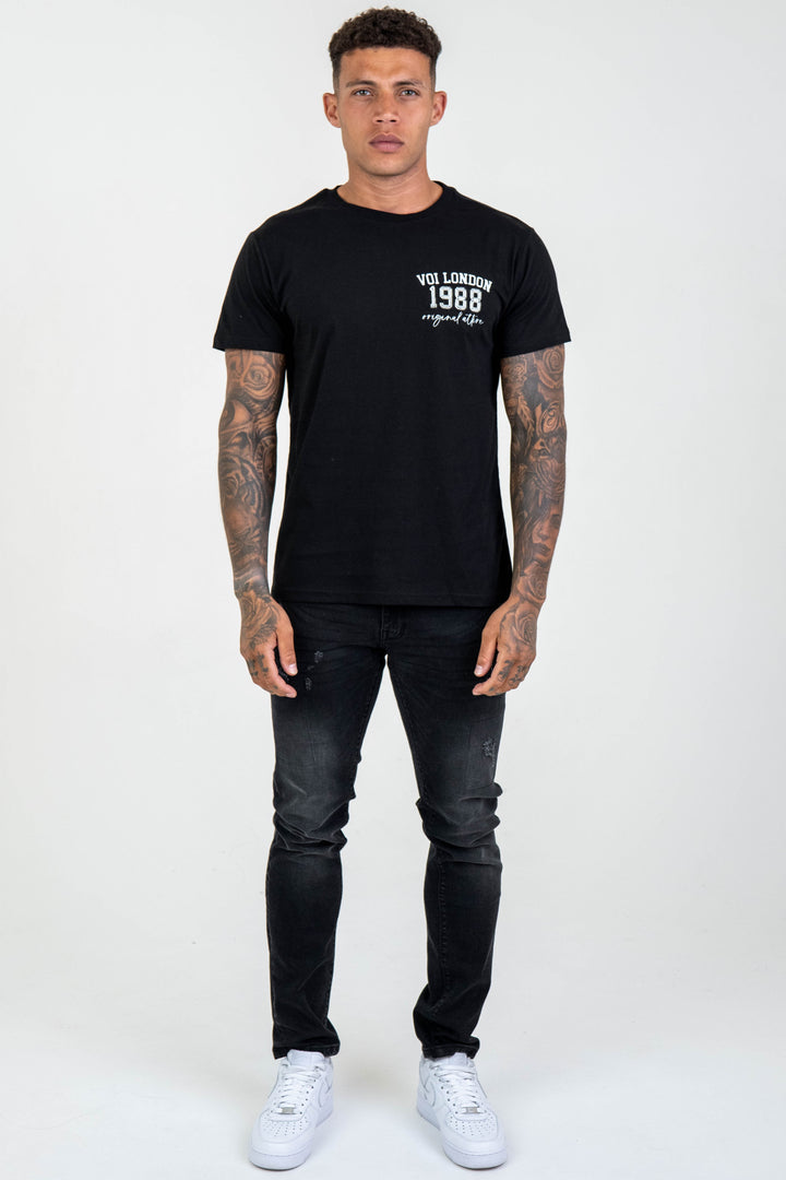 Chalcot Slim Fit 100% Cotton T-Shirt - Black