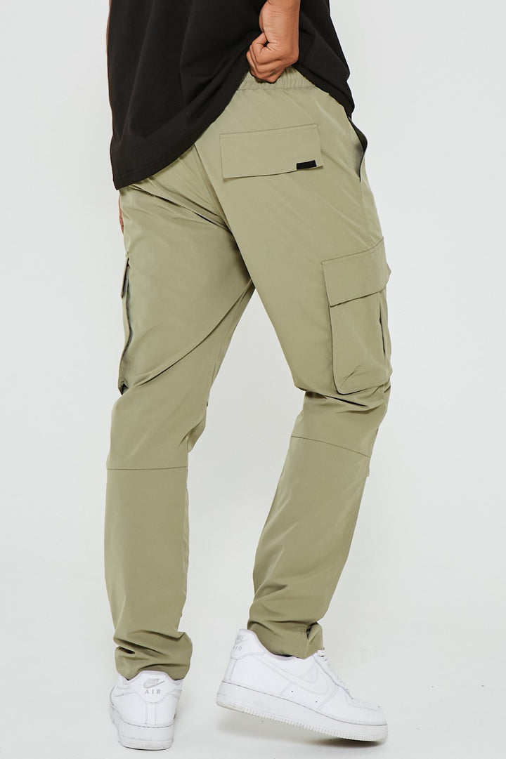 Park Place Tapered Cargo Woven Pants - Khaki