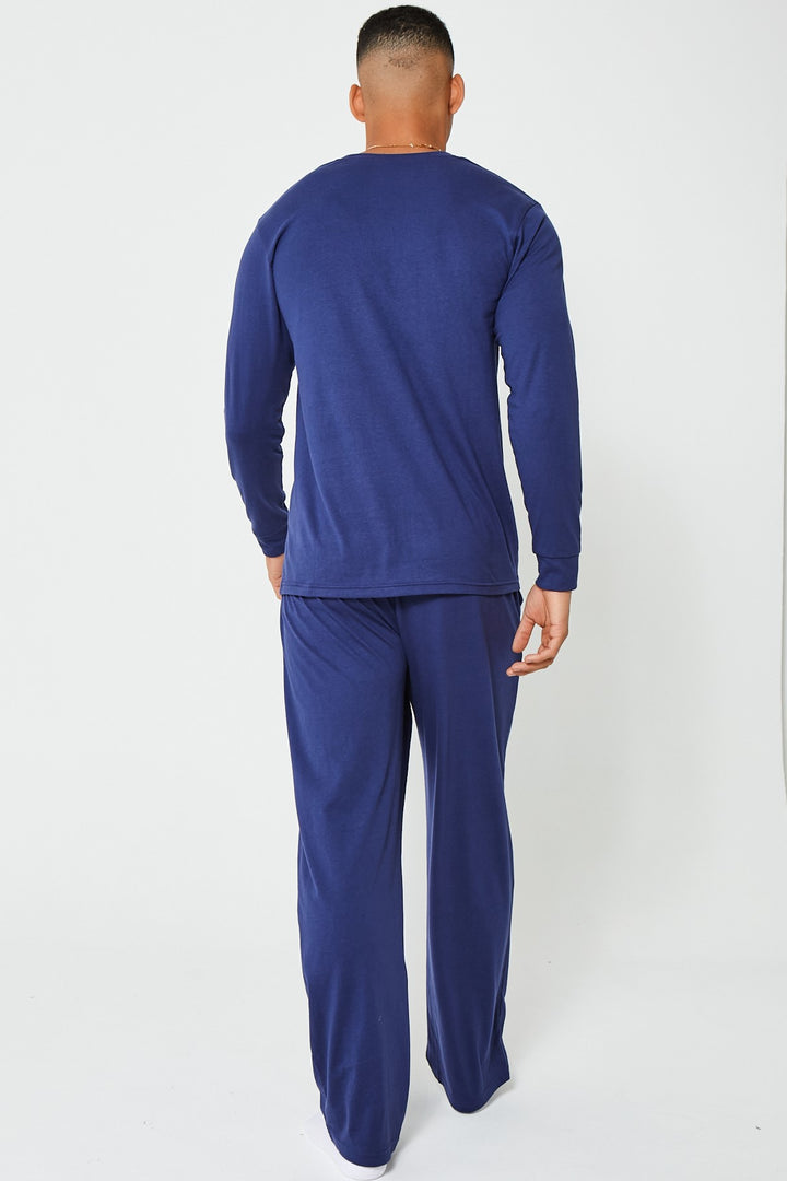 Green Street katoenen pyjamaset - marineblauw