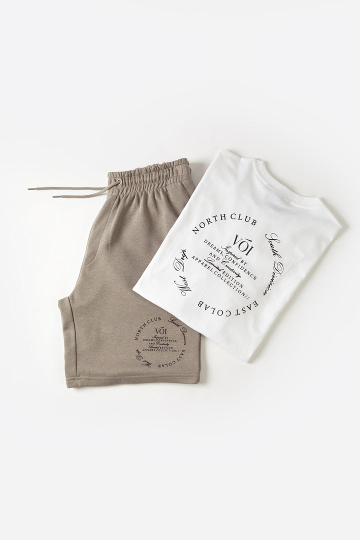 Camberwell T-Shirt & Shorts Set - White/Grey