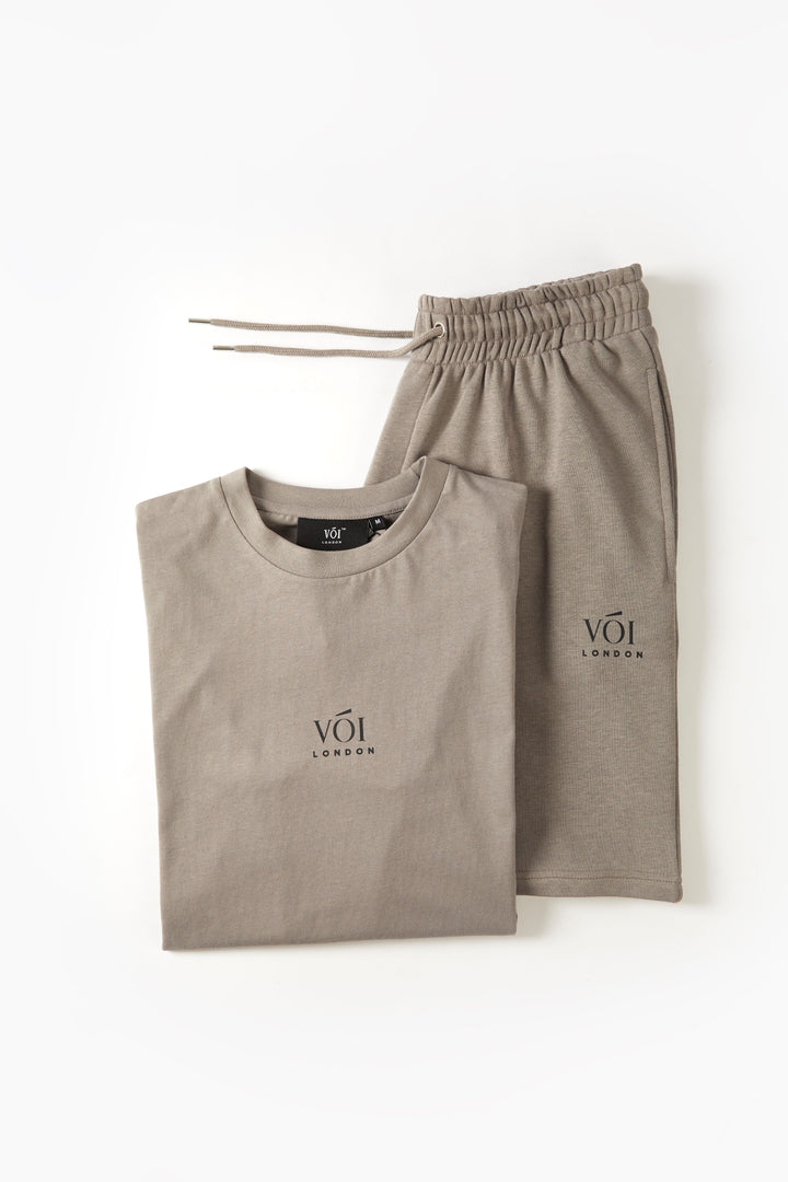 Broadwick T-Shirt & Shorts Set - Grey