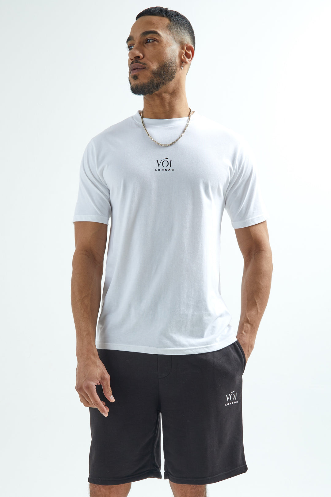 Broadwick T-Shirt & Shorts Set - White/Black