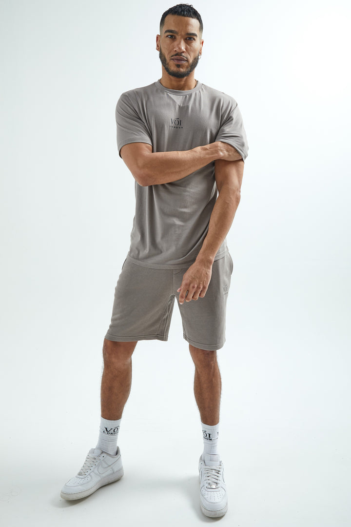 Broadwick T-Shirt & Shorts Set - Grey