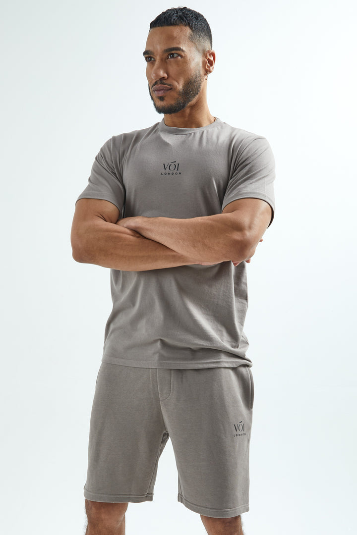 Broadwick T-Shirt & Shorts Set - Grey