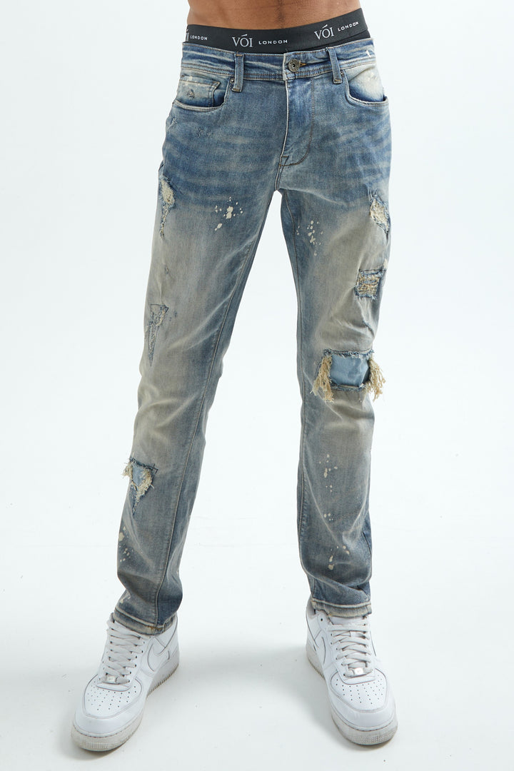 Harrow Tapered Jeans - Mid Blue