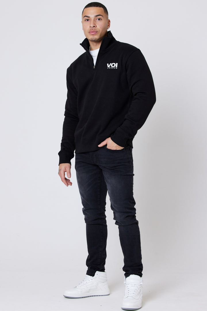 Westmount Fleece 1/4 Zip Jumper- Black